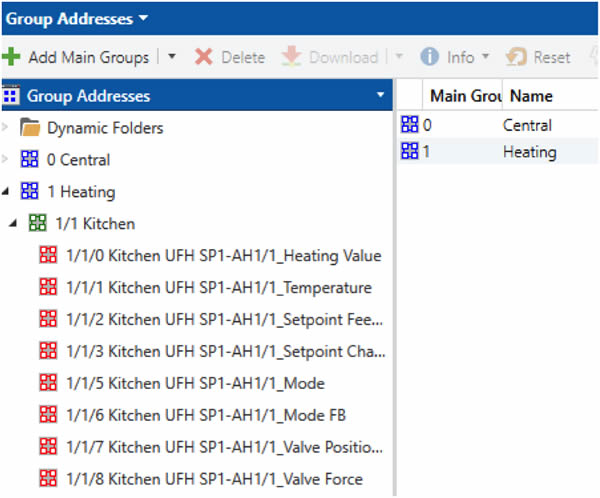 Creating a Group Address using a unique switch or actuator ID combined with the room name.