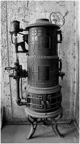 The 19th century Geyser gas boiler.
