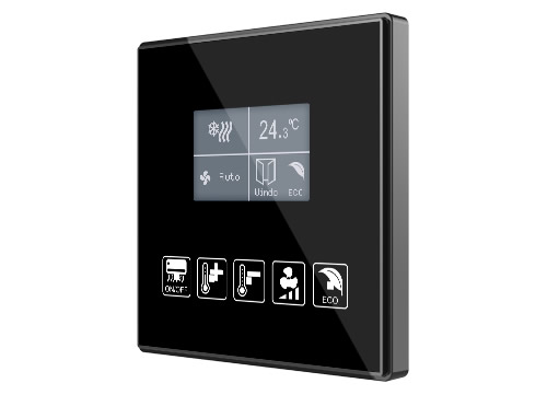 The Zennio Square TMD series of customisable capacitive touchpanels includes an internal temperature probe and two analogue/digital inputs.