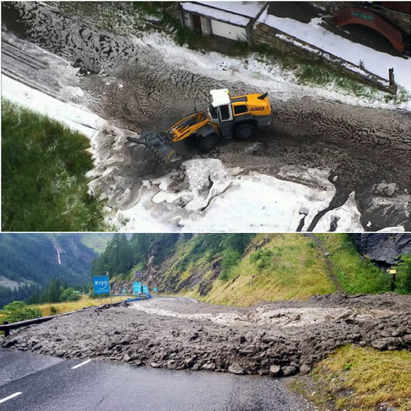 The snow blizzard and landslide that affected the Tour de France.